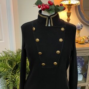 Ralph Lauren Jeans Co Black Military  Style Sweater